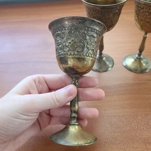 Vintage metal mini goblets
